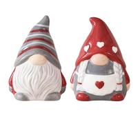 Shaker sale e pepe impostano 2 pezzi di gnomi carini gnomi e agitatori di pepe sigillati shaker ceramica dolce per il tavolo di Natale, inverno