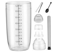 Shaker set bartender kit cocktail shaker 5pcs/set da 24 once shaker set kit sigillo cocktail shaker con filtro e segni di misurazione per tè al limone ghiacciato, martini, margarita