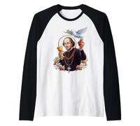 Shakespeare Bard Letteratura Inglese Pasqua Cristiana Croce Maglia con Maniche Raglan