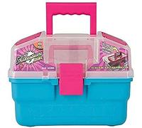 Shakespeare Cosmic - Scatola per attrezzatura da pesca per bambini, con vassoio a prova di fuoriuscite e attrezzatura da 27 pezzi, con galleggianti, ganci, esche