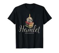Shakespeare Hamlet Skull Letteratura Bard Dramma Ritratto Maglietta