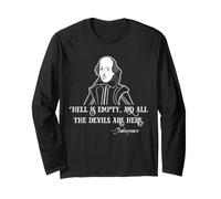 Shakespeare Hell Is Empty Citazione Dark Literature Bard Maglia a Manica