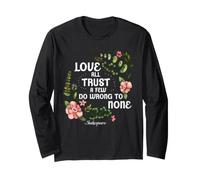 Shakespeare Love all Trust A Few Quote Do Wrong To Nessuno Maglia a Manica