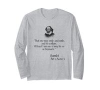 Shakespeare - Maglietta con Citazione That One May Smile And Smile Maglia a Manica