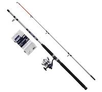 Shakespeare SALT Boat Basher Combo Set, canna da pesca e mulinello, combo Spinning Combo include custodia rigida, esche e finale, pesca in mare - barca, unisex, blu e bianco, 2,10 m, 100-300 g