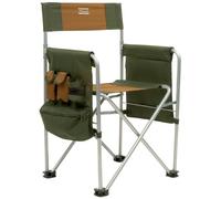 SHAKESPEARE Sedia da regista pieghevole per pesca, all'aperto, campeggio, sedia in alluminio, leggera, per persone fino a 130 kg, con tasche laterali, per campeggio, festival e barbecue, marrone/verde