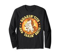 Shakin Tette e Takin Merda Unicorno Sporco Adulto Umorismo Donne Maglia a Manica