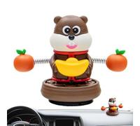 Shaking Animal Car Figurine - Dashboard Accessory for Good Luck and Fun Decoration | Spring Mounted Decor with Wobbling Motion & Cute Design for Trucks, Home Display, Office, and Daily Commuting