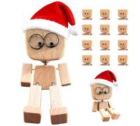 Shaking Feet in legno - Decorazione per cruscotto con cappello di Babbo Natale, divertente figura di espressione magnetica | Ornamento carino per la guida quotidiana, viaggi su strada