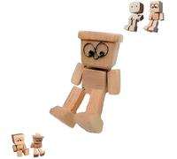 Shaking Wooden Man Figur, Funny Bobblehead, Handmade Car Ornaments Action Figure, Modern Desktop Creative Ornaments, Little Nerdy Dolls for Home Office Cars Decor, per gite in famiglia, soggiorno