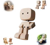 Shaking Wooden Man Figur, Funny Bobblehead, Handmade Car Ornaments Action Figure, Modern Desktop Creative Ornaments, Little Nerdy Dolls for Home Office Cars Decor, per gite in famiglia, soggiorno