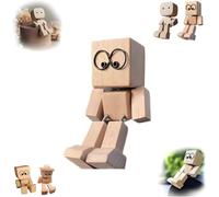 Shaking Wooden Man Figur, Funny Bobblehead, Handmade Car Ornaments Action Figure, Modern Desktop Creative Ornaments, Little Nerdy Dolls for Home Office Cars Decor, per gite in famiglia, soggiorno
