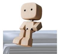 Shaking Wooden Man Figurine, Shaking Feet Uomo in legno per auto, Handmade Shake Feet Woody Guy, Handmade Charming Little Woody Figure That Sways, Creative Commutes