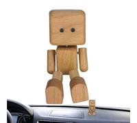 Shaking Wooden Man Figurine, Vehicle Moving Feet Doll, 2.36x1.46 Inches Automotive Interior Ornament, Decoration For Travel, Residence, Tabletop, Road Trip, Display Shelf
