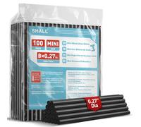 SHALL - 100 stick di colla nera 0,27" x 8" (7 mm x 200 mm) stick di colla a caldo per pistola per colla multiuso fai-da-te per tutte le temperature