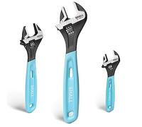 Shall Chiave Regolabile Set di 3 Chiavi Regolabili (6"/150mm, 8"/200mm e 10"/250mm) con Impugnatura Imbottita Incisa al Laser per Uso Domestico