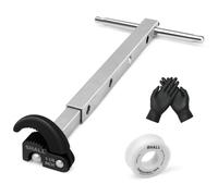 Shall Chiave telescopica per lavello,Con impugnatura retrattile, chiave per dadi del rubinetto completamente lucidata da 10" a 17", capacità della ganascia da 3/8" a 1-1/4"