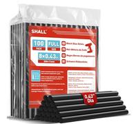 SHALL - Confezione da 100 bastoncini di colla neri, 11 mm x 200 mm, per pistole per colla a tutte le temperature, multiuso fai da te, sigillatura, restauro, decorazioni per le vacanze