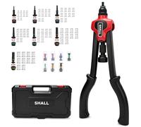 SHALL Kit di utensili per rivetti da 40,6 cm(16“), con 7 mandrini metrici M3, M4, M5, M6, M8, M10, M12, 7 mandrini metrici, calore e 70 dadi per rivetti, con scatola portatile