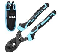 SHALL Mini tagliabulloni da 8 pollici, tagliafili piccolo e resistente, impugnatura ergonomica bicolore, leva più efficiente, borsa da cintura inclusa