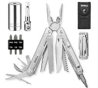 SHALL Multi Tool, pinze multiuso 18 in 1, in acciaio inossidabile con punta per cacciavite e bussola universale, per campeggio, pesca, sopravvivenza, caccia