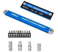 Shall Offset Extension Wrench - 15.4'' Offset Extension Wrench Set with 1/2'', 1/4'' and 3/8'' Square Drive and 10 Universal Bits