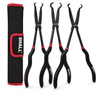 SHALL Set di 3 pinze a becco lungo, dritto, 45°, 90°, utilizzabili come pinza per anelli elastici e pinze per rubinetti, con tronchesi laterali piccoli, set di attrezzi professionali per auto, fai da