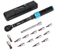 Shall-Set di chiavi dinamometriche da 1/4" (5-25 Nm), a doppia direzione, regolabile, 72 denti, per la manutenzione di bici e moto, con asta di estensione e scatola di immagazzinaggio