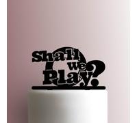 Shall We Play - Topper per torta in acrilico, larghezza 20,3 cm, colore: Rosa