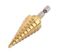Shallho 1/4" esagono codolo 4-22mm titanio rivestito spirale scanalata trapano HSS passo per plastica legno metallo multi-foro conico