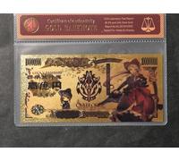 SHALLTEAR BLOODFALLEN - OVERLORD - BANCONOTA DORATA DA COLLEZIONE