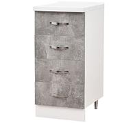 Shally Dogan Cassettiera Mobile Base per Cucina con 4 Cassetti, Mobiletto Componibile con Struttura in Legno Solida e Resistente, Organizer Dimensioni 40 x 50 x 85H cm (Cemento)
