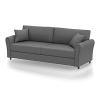 Shally Dogan Divano 3 Posti con Rivestimento in Tessuto e Struttura in Legno Robusta, Sofa Premium Relax con Imbottitura Extra Morbida ad Alta Densità, Altezza Piedini Affusolati 10 cm (Grigio Chiaro)