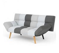 Shally Dogan Divano Letto Apertura Click Clack con Rivestimento in Tessuto, Divanoletto 2 in 1 Sistema Clic Clac, Struttura Ergonomica e Braccioli Regolabili, Design Moderno per Soggiorno (Patchwork)