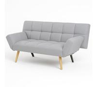 Shally Dogan Divano Letto Apertura Click Clack con Rivestimento in Tessuto, Divanoletto 2 in 1 Sistema Clic Clac, Struttura Ergonomica e Braccioli Regolabili, Design Moderno per Soggiorno (Grey)