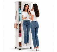 Shally Dogan Guardaroba Girevole con Specchio e 4 Ruote, Armadio Appendiabiti Sa
