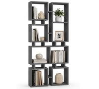 Shally Dogan Libreria a 4 Ripiani Multiscaffale in Legno Design Moderno, Scaffalatura Versatile con Struttura Resistente, Ideale per Soggiorno, Ufficio, Studio, Camera da Letto (Antracite)