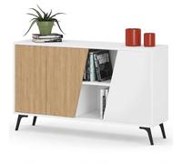 Shally Dogan Madia Credenza Moderna con 2 Ante e 8 Vani e Ripiani, Mobile Multiuso da Ingresso, Casa, Ufficio, Soggiorno, Armadio Salvaspazio Design Moderno 150 x 36 x 82 cm