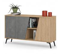 Shally Dogan Madia Credenza Moderna con 2 Ante e 8 Vani e Ripiani, Mobile Multiuso da Ingresso, Casa, Ufficio, Soggiorno, Armadio Salvaspazio Design Moderno 150 x 36 x 82 cm