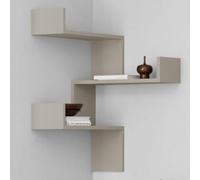 Shally Dogan Mensola Angolare a 3 Piani, Scaffale ad Angolo per Parete, Organizer Salvaspazio Design Moderno, Arredamento Interno, Ideale per Casa, Ufficio, Dimensioni 60 x 22 x 90H cm (Sabbia)