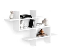 Shally Dogan Mensola Libreria a Parete con 3 Ripiani con Forma Geometrica, Scaffale da Muro Design Moderno Ideale per Casa, Ufficio, Unità di Mensole Multiuso Salvaspazio, 150 x 82 x 22 cm, Bianco