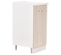 Shally Dogan Mobile Base per Cucina Componibile, Mobiletto con Struttura in Legno Robusta e Resistente, Colore Olmo, Maniglia con Finitura Cromata, Design Moderno (Anta Singola)