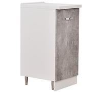 Shally Dogan Mobile Base per Cucina con Anta Singola e Due Scomparti, Mobiletto con Struttura in Legno Robusta e Resistente, Colore Grigio Cemento, Mobile Componibile Dimensioni 40 x 50 x 85H cm