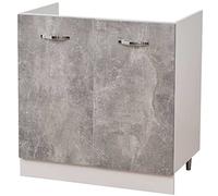 Mobile Sottolavello Cucina Componibile Mobiletto Colore Grigio Cemento 2 Ante