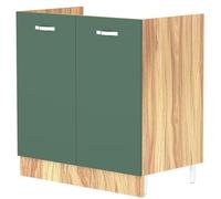 Shally Dogan Mobile Sottolavello per Cucina 2 Ante componibile Mobiletto base da 80 per lavello (Verde, 80 x 50 x 85 cm)