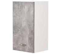 Shally Dogan Pensile da Cucina a Parete, Armadio Sospeso in Legno con Anta Singola 1 Ripiano e 2 Scomparti, Armadietto da Muro Spazioso e Resistente, Dimensioni 40 x 32 x 72H cm … (Grigio Cemento)