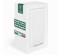 Shally Dogan Pensile da Cucina a Parete Design Boiserie, Armadio Sospeso in Legno con Anta Singola, 1 Ripiano e 2 Scomparti, Armadietto da Muro Spazioso, 40 x 32 x 75H cm (Bianco Frassinato)