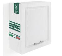 Shally Dogan Pensile da Cucina a Parete Design Boiserie, Armadio Sospeso in Legno con Anta Singola, 1 Ripiano e 2 Scomparti, Armadietto a Muro Spazioso Resistente, 60 x 32 x 72H cm (Bianco Frassinato)