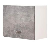 Shally Dogan Pensile da Cucina Sopracappa a Parete, Armadio Sospeso in Legno con Apertura Verso L'Alto, Armadietto Multiuso da Muro a Ribalta, Colore Grigio Cemento, Dimensioni 60 x 32 x 49H cm