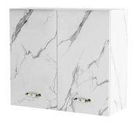 Shally Dogan Pensile Scolapiatti con Vassoio Salvagoccia da Cucina, Mobile a Parete in Legno Resistente, Armadio Sospeso con Due Ante e Due Ripiani, Dimensioni 80 x 32 x 72H cm (Marmo)